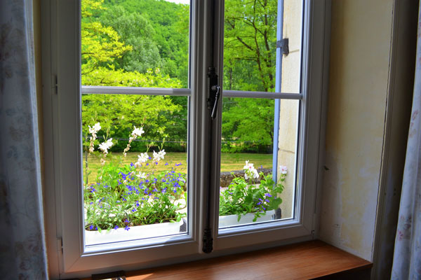 Le Manoir in Souillac, zicht vanuit het raam