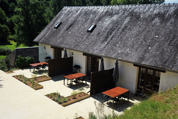 terraces from 3 gites at Le Manoir