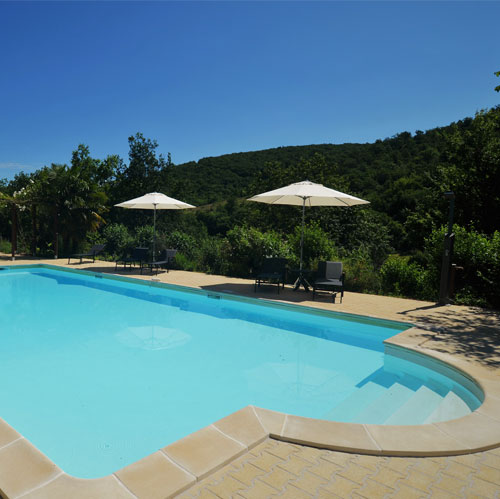 Swimming pool at Le Manoir