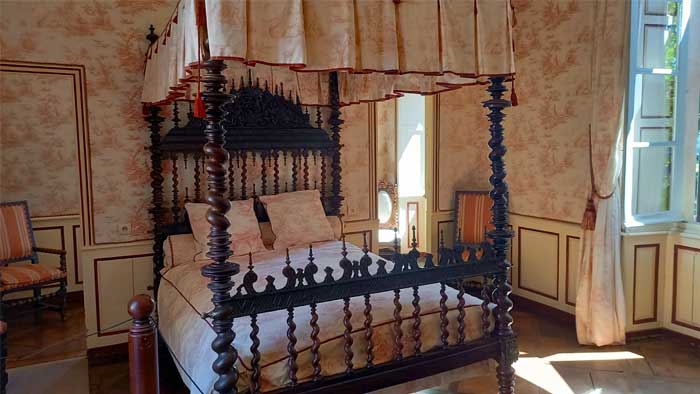 slaapkamer in het kasteel van Marqueyssac